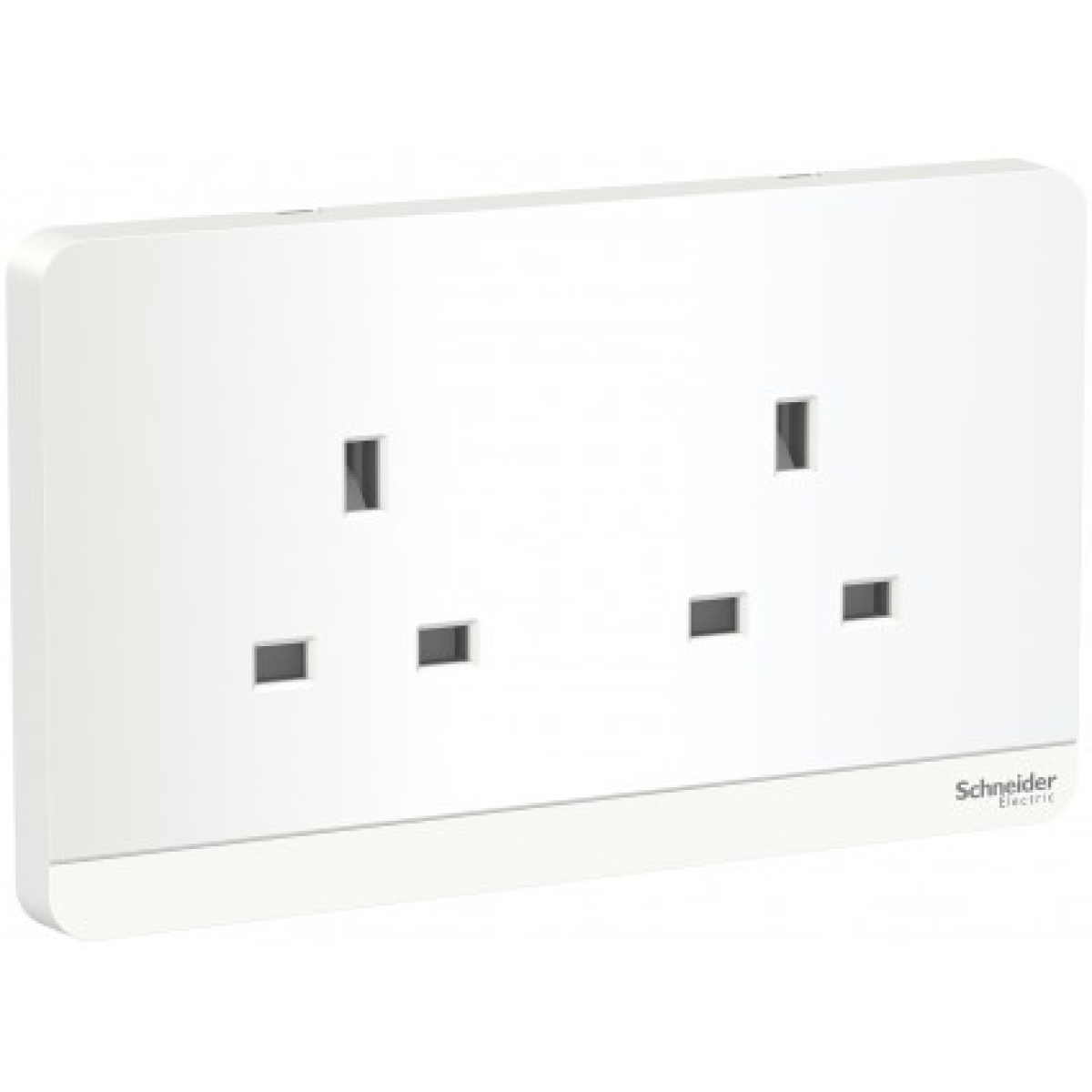 Schneider Electric 施耐德電氣 AvatarOn 13A 兩位連保護門插座 (搪瓷白) (E83T426_WE_C5)